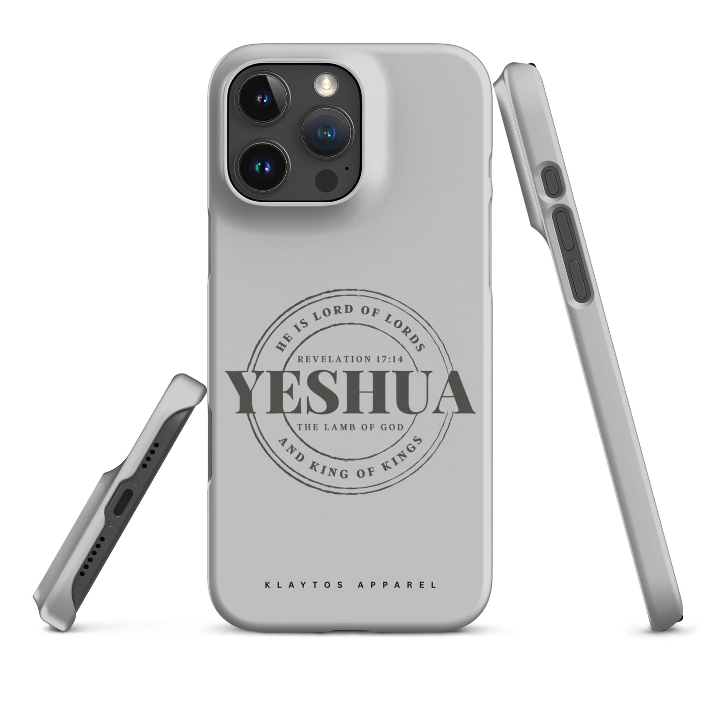 YESHUA | Revelation 17:14 Snap case for iPhone® (Light Grey)